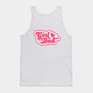 Retro Girl Dad in Pink // Vintage Dad of Daughters // Proud Father of Girls Tank Top